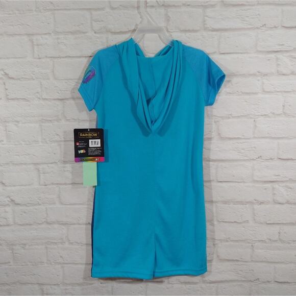 A Rainbow High Dolls Girls Blue Hooded Zip Up Romper PJs Pajamas NWT XS 4 5 - Picture 4 of 7